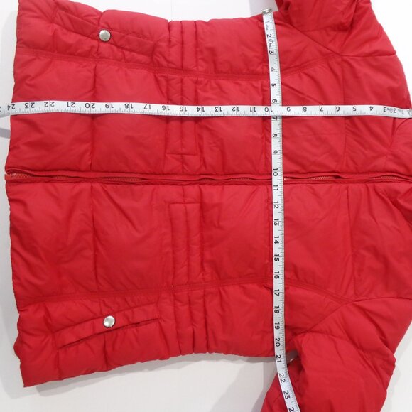 Lands' End Women's Red Down Puffer Jacket/Coat w. Pockets Size M - Picture 4 of 9